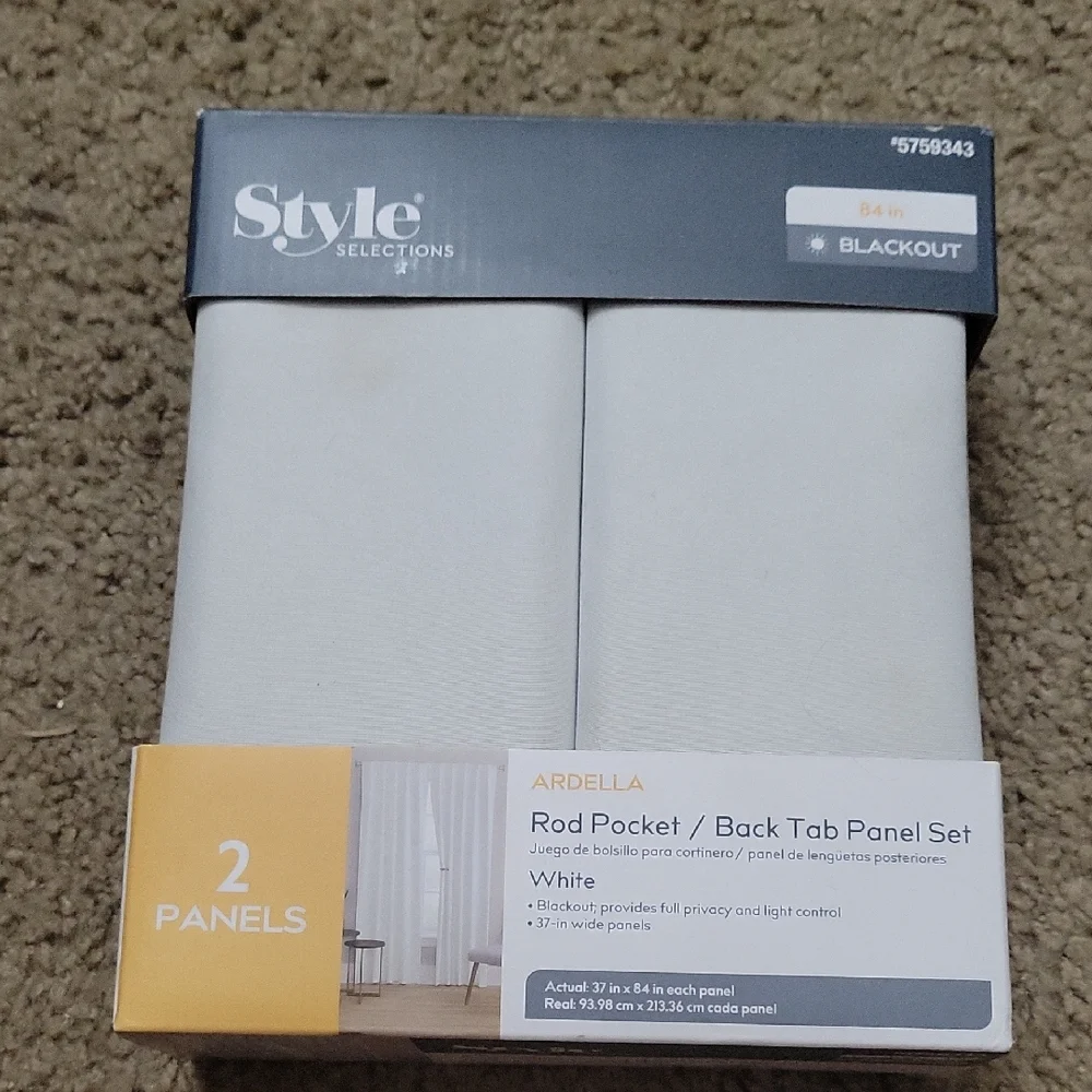 Style Selections White Blackout Curtain Panels